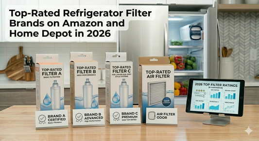Top-rated refrigerator filter brand options from Amazon and Home Depot for 2026.